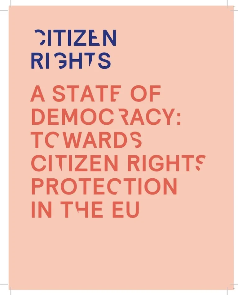 Cover of a document titled 'Citizen Rights' with a subtitle about democracy and protection in the EU.
