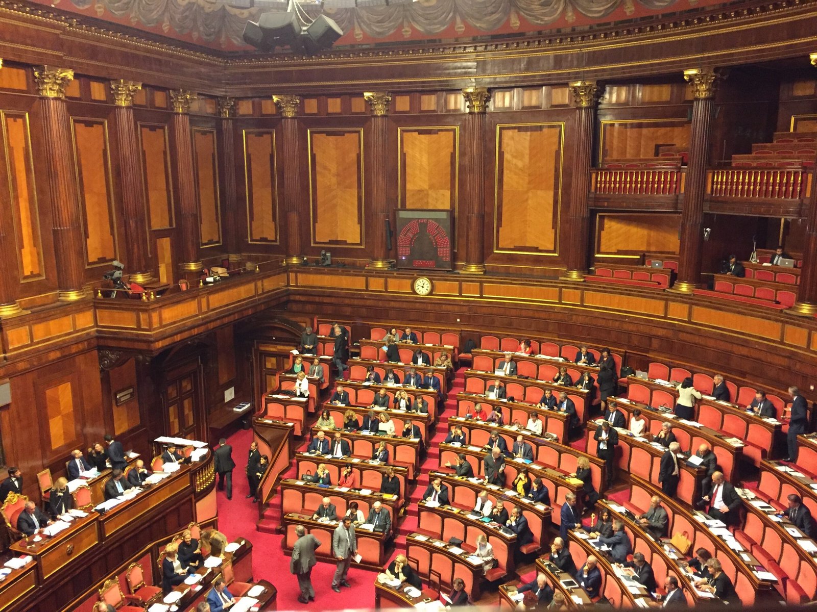 "Interior of the Senate of the Republic" by Fratello.Gracco is licensed under CC BY-SA 4.0